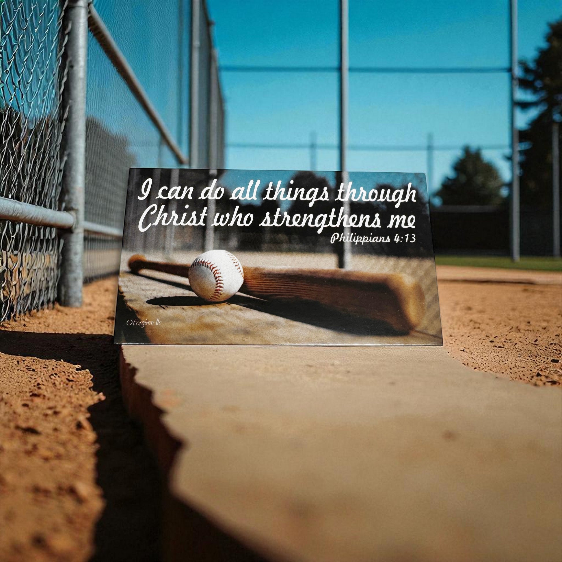 Baseball Softball Phil 413 I Can Do All Things Through Christ Inspirational Pocket Card