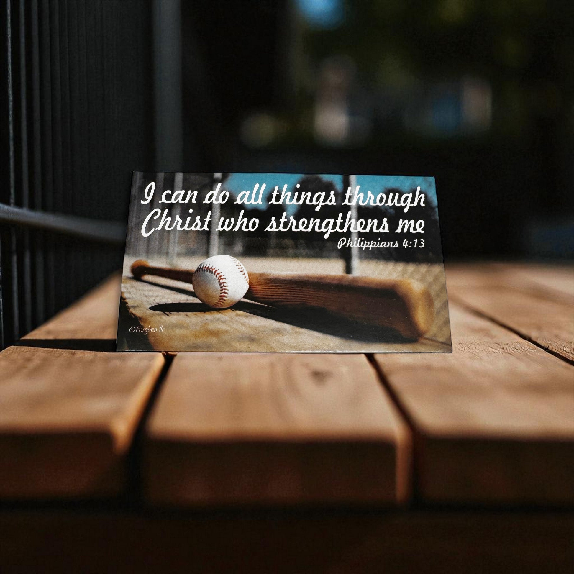 Baseball Softball Phil 413 I Can Do All Things Through Christ Inspirational Pocket Card