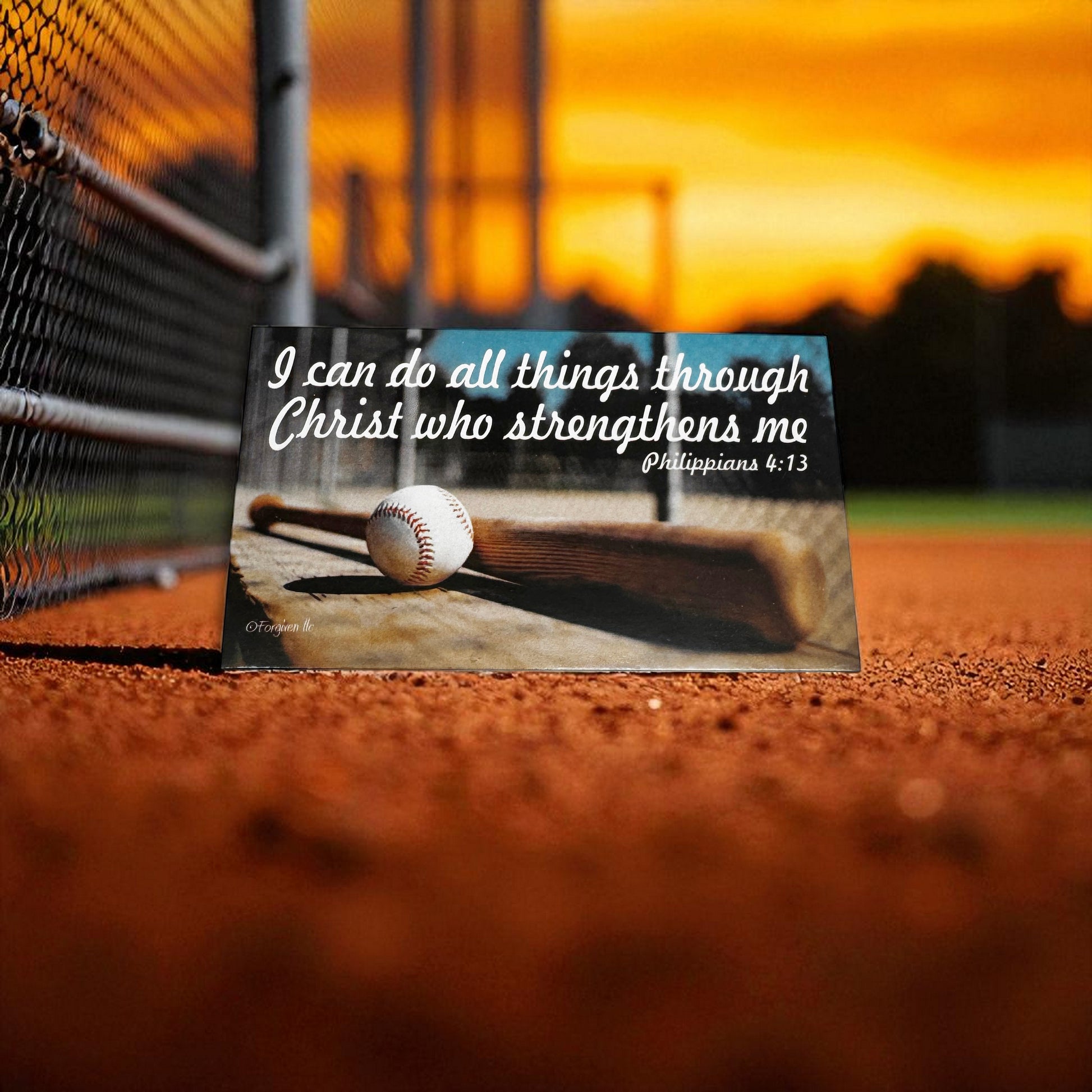 Baseball Softball Phil 413 I Can Do All Things Through Christ Inspirational Pocket Card