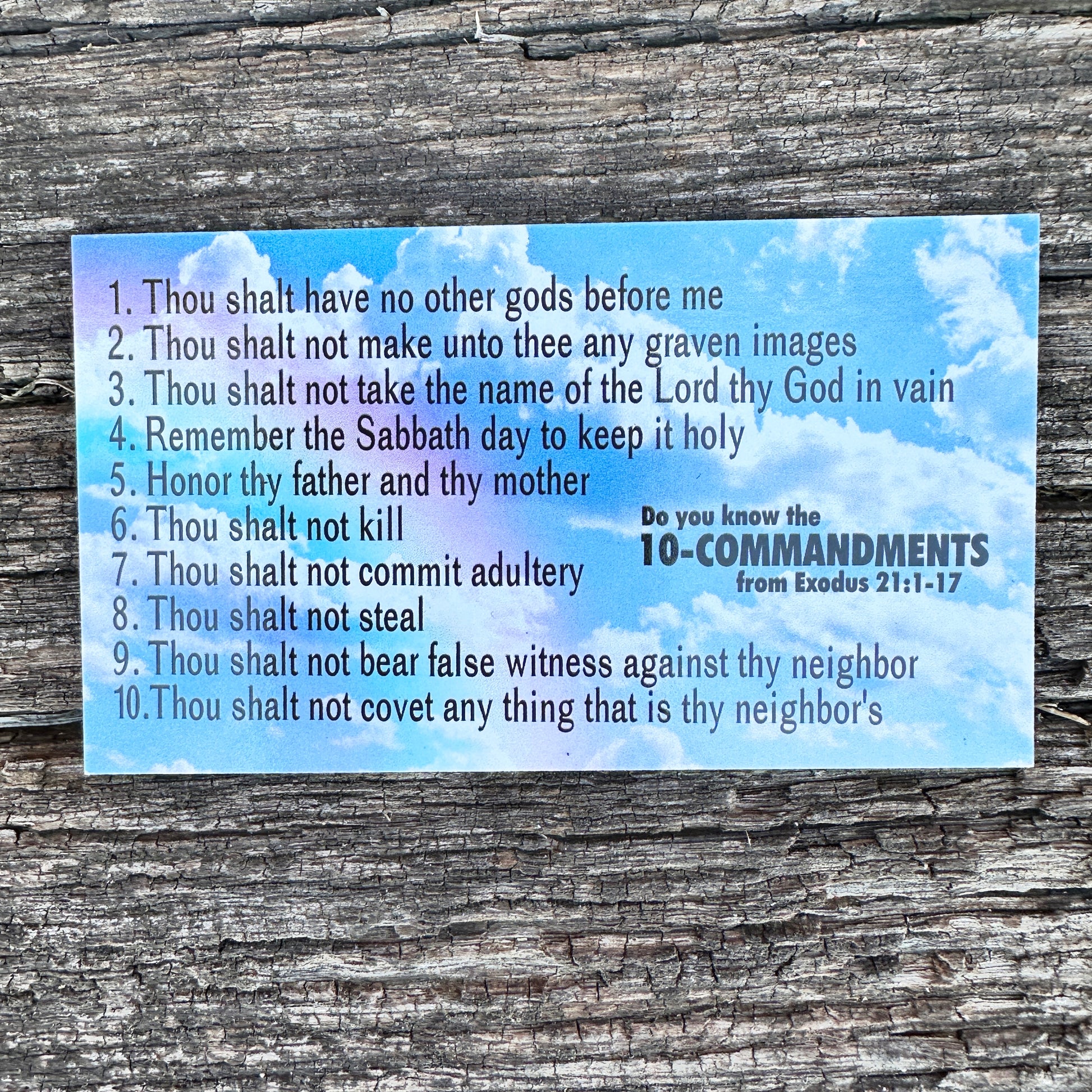 Love The Lord Your God 10 Commandments Inspirational Pocket Card