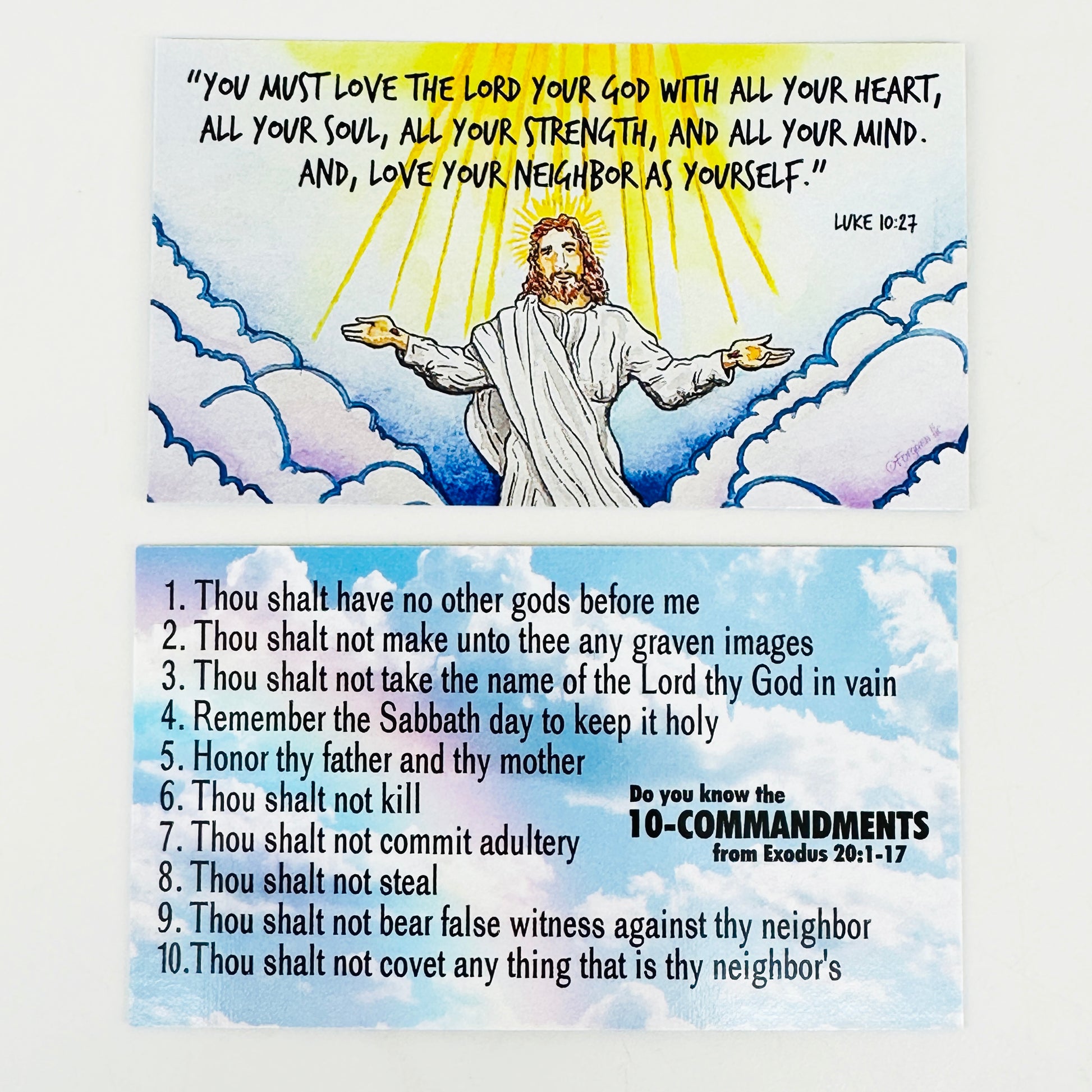 Love The Lord Your God 10 Commandments Inspirational Pocket Card