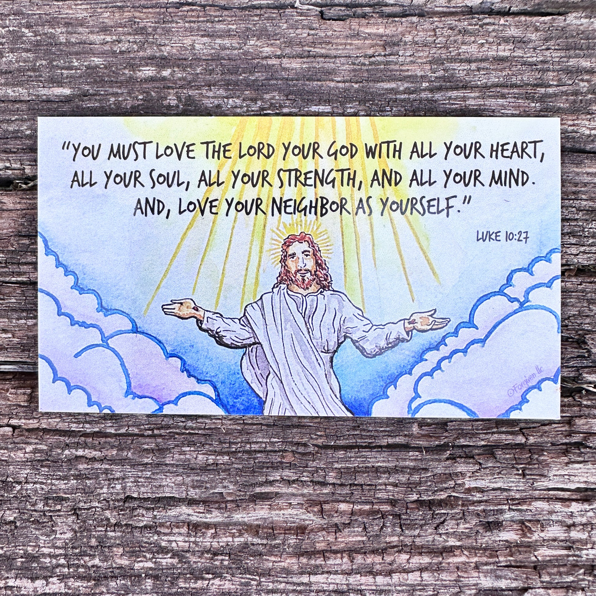 Love The Lord Your God 10 Commandments Inspirational Pocket Card