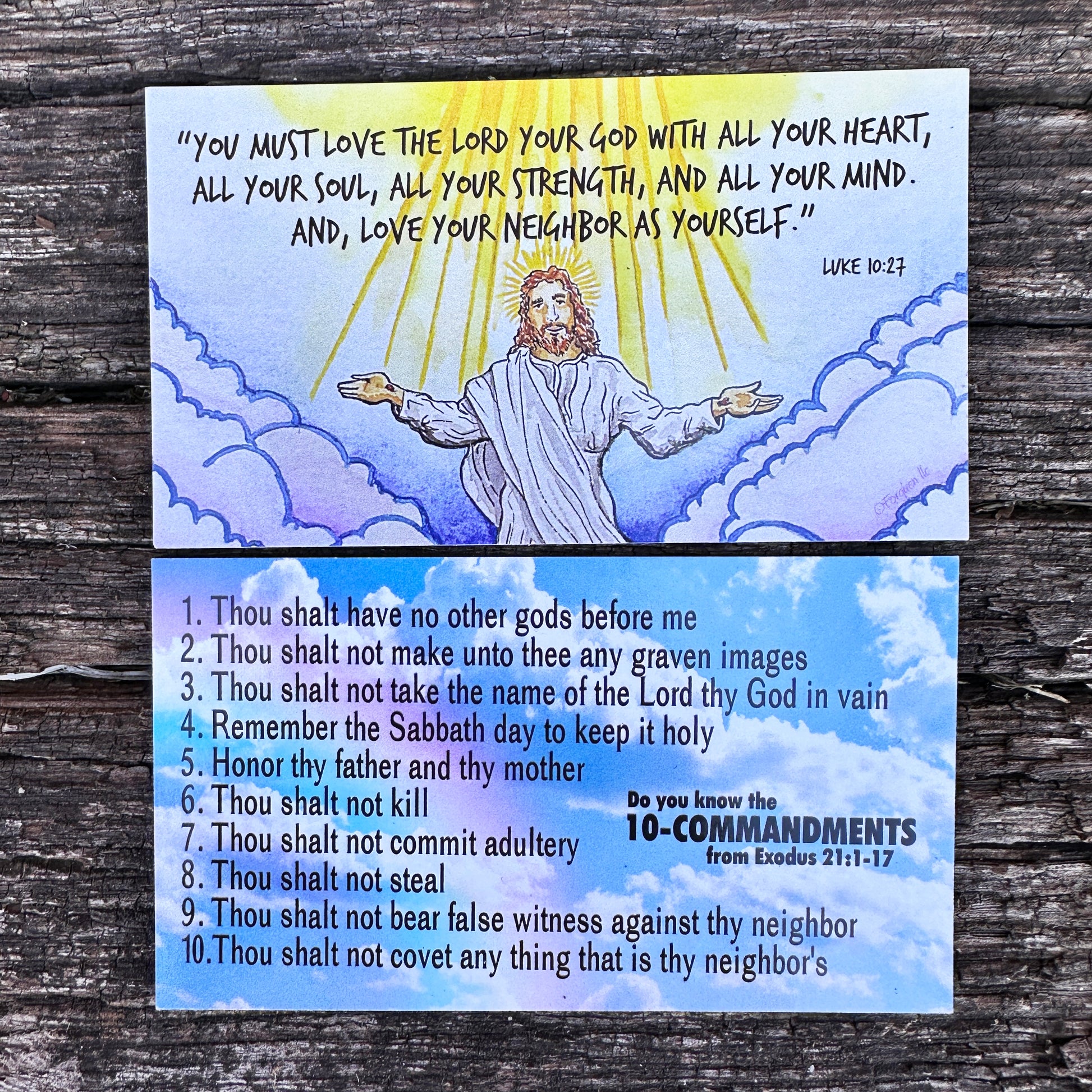Love The Lord Your God 10 Commandments Inspirational Pocket Card