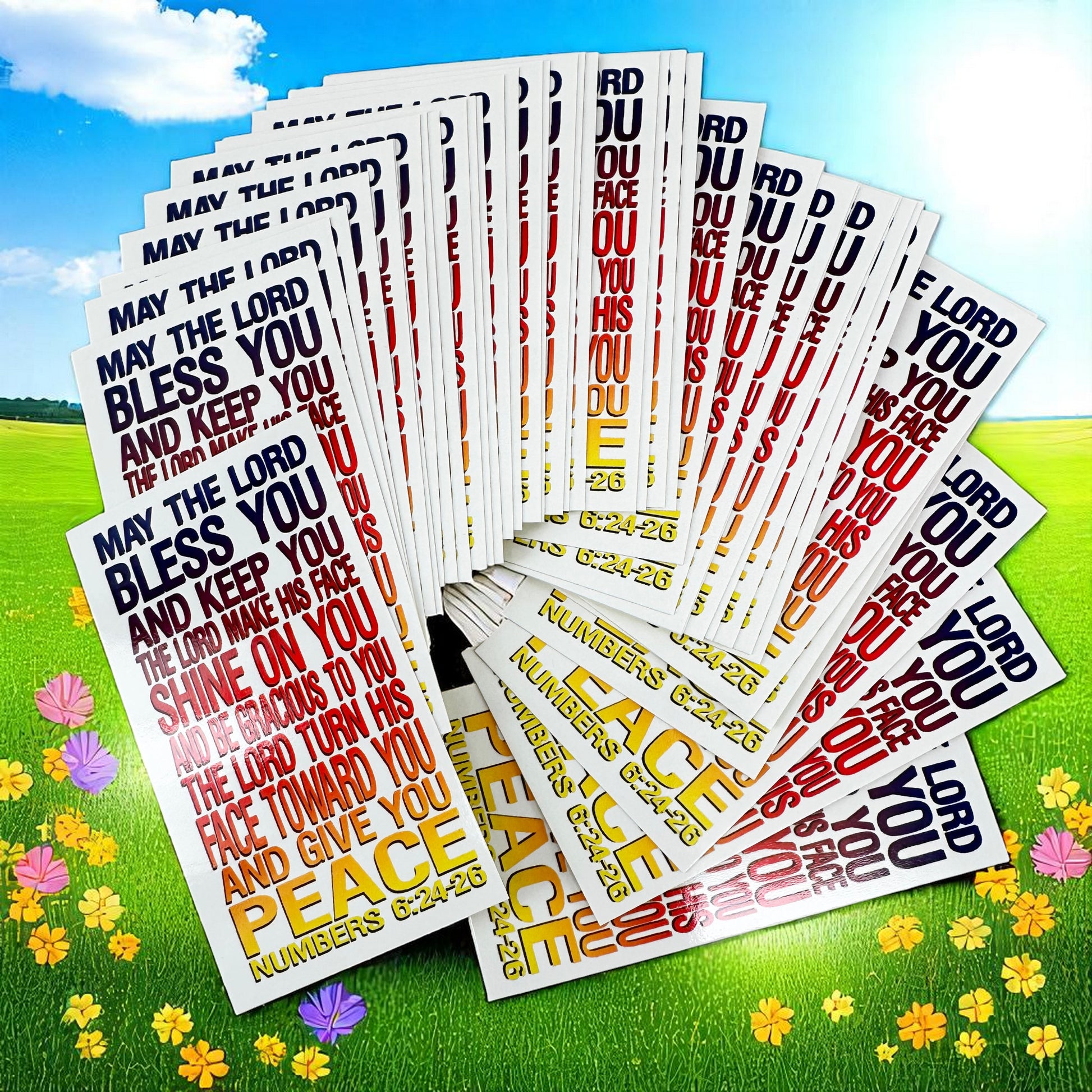 Numbers 6:24 May The Lord Bless You - Matt 6:10 Lords Prayer Inspirational Pocket Card