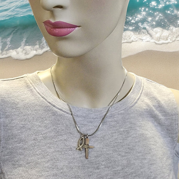 Cross Fish Chain Necklace