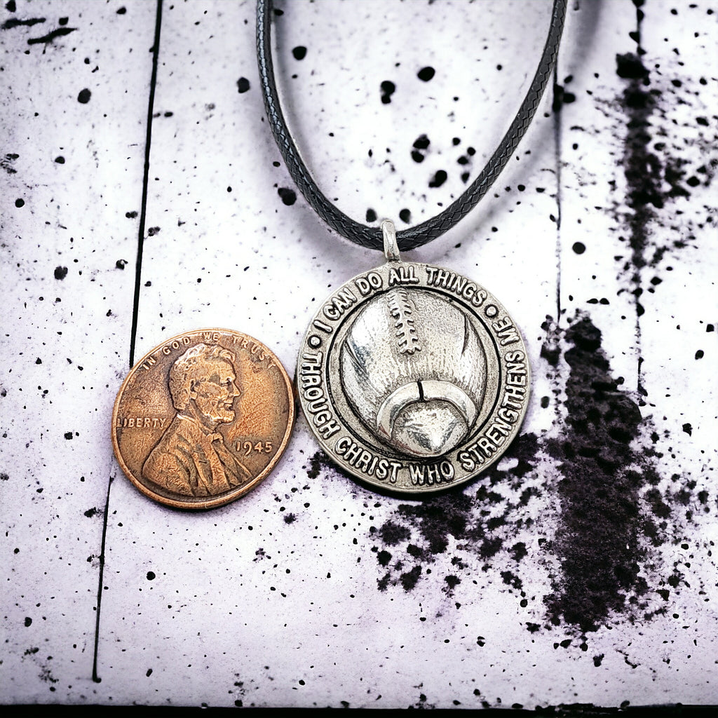 Football Necklace Antique Pewter