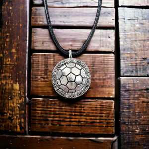 Soccer Necklace on Black Cord