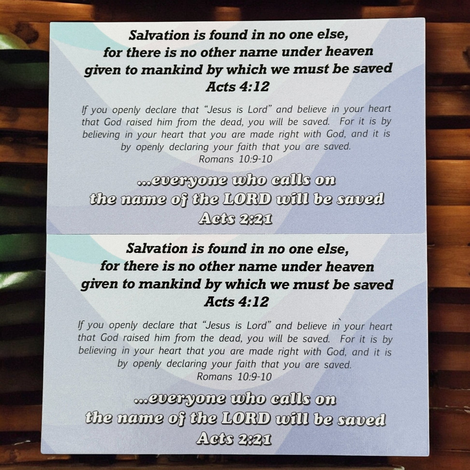 Salvation Prayer Scripture Sharing Card Call On The Name Of The Lord Inspirational Pocket Card