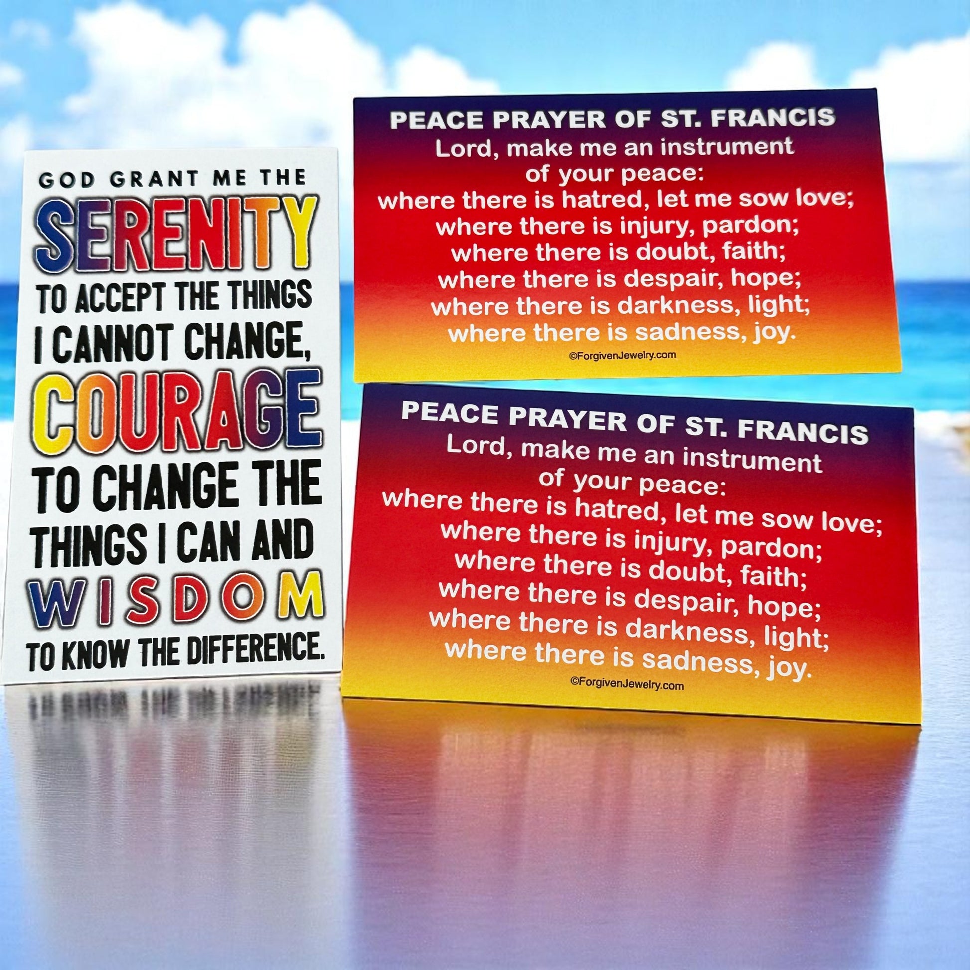 Serenity Prayer Scripture Sharing Card Peace Prayer St. Francis Inspirational Pocket Card