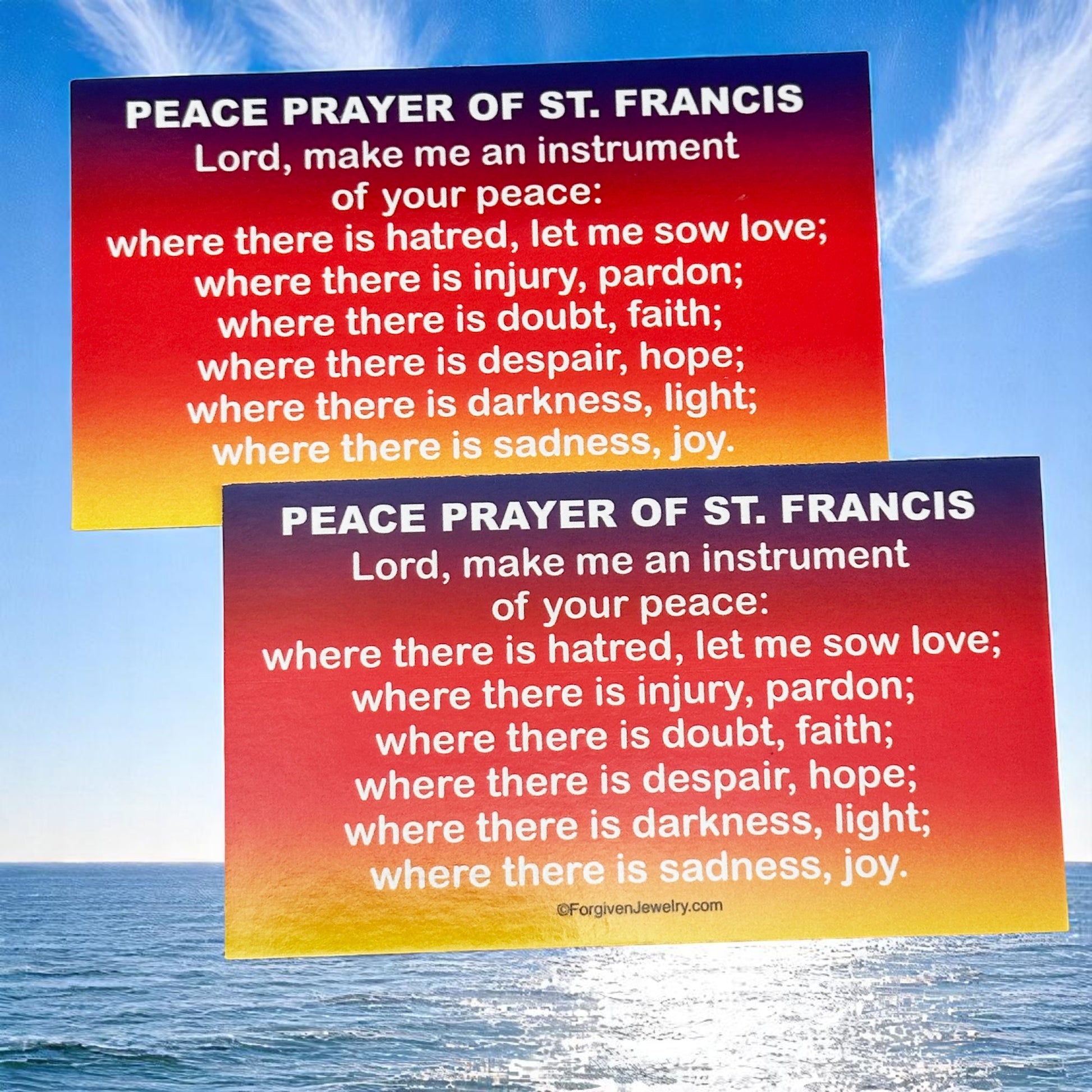 Serenity Prayer Scripture Sharing Card Peace Prayer St. Francis Inspirational Pocket Card