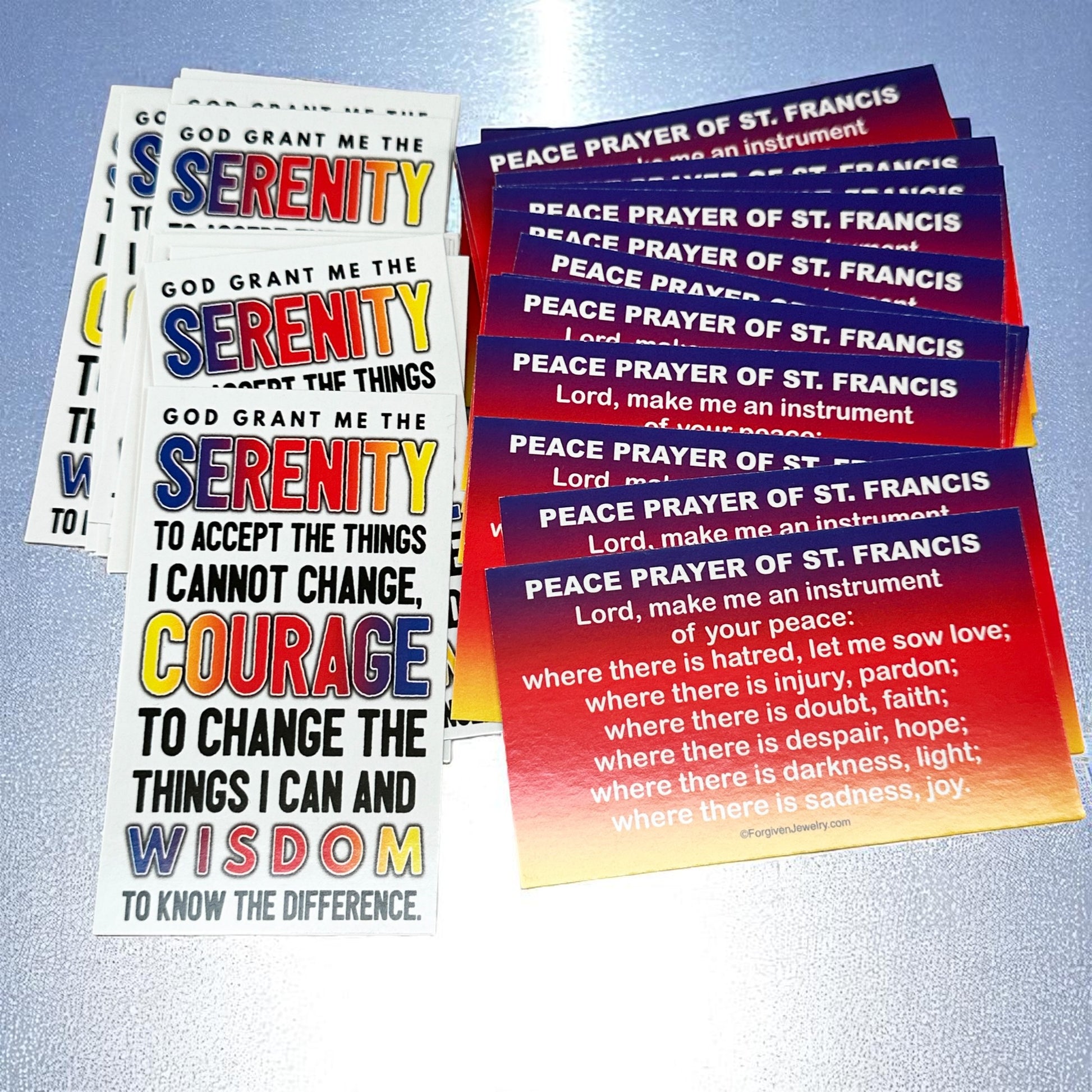Serenity Prayer Scripture Sharing Card Peace Prayer St. Francis Inspirational Pocket Card