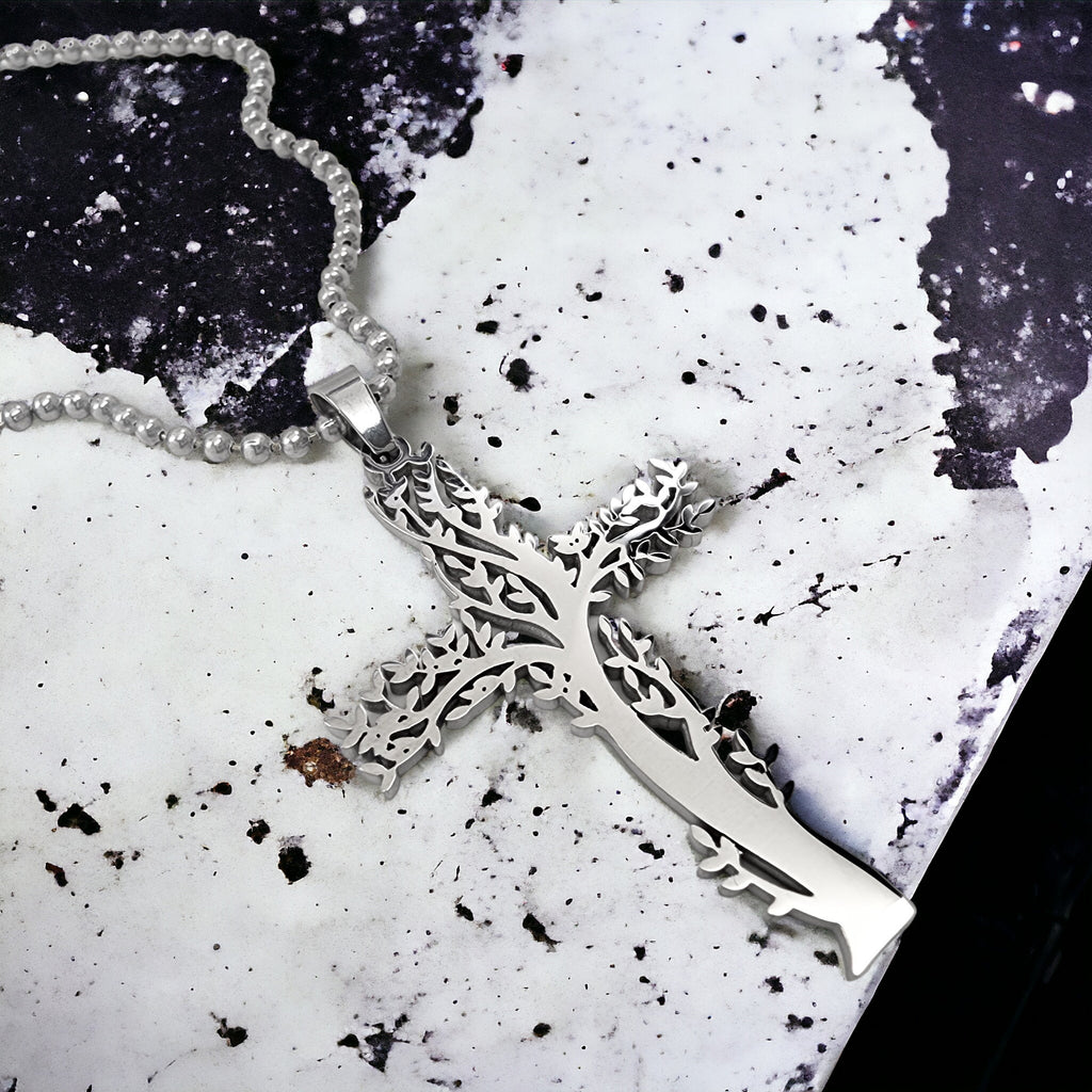 Tree Of Life Stainless Steel Ball Chain Necklace