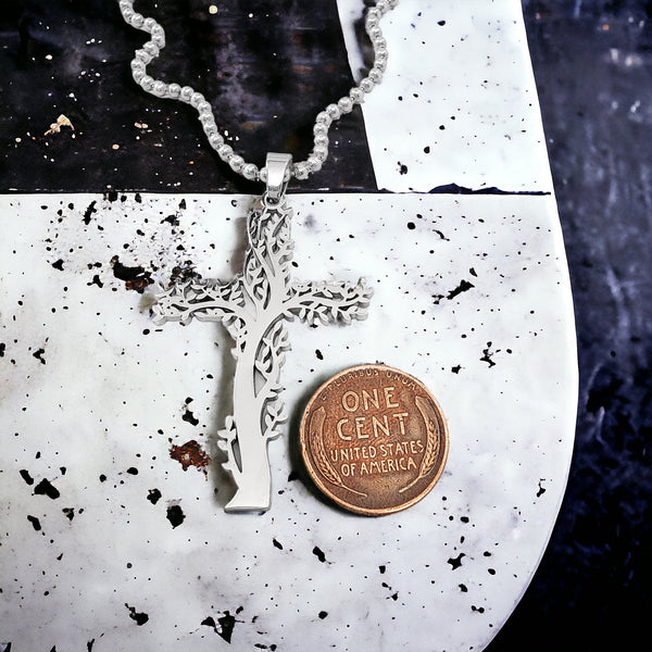 Tree Of Life Stainless Steel Ball Chain Necklace