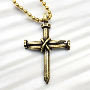 Nail Cross Brass Chain