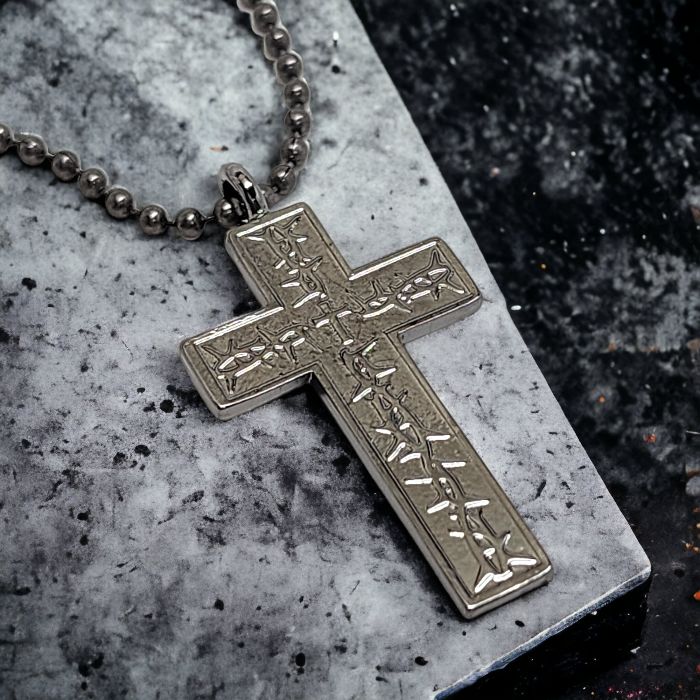 Inspirational Religious Large Wooden Cross Necklace (Includes 30 rope  chain)