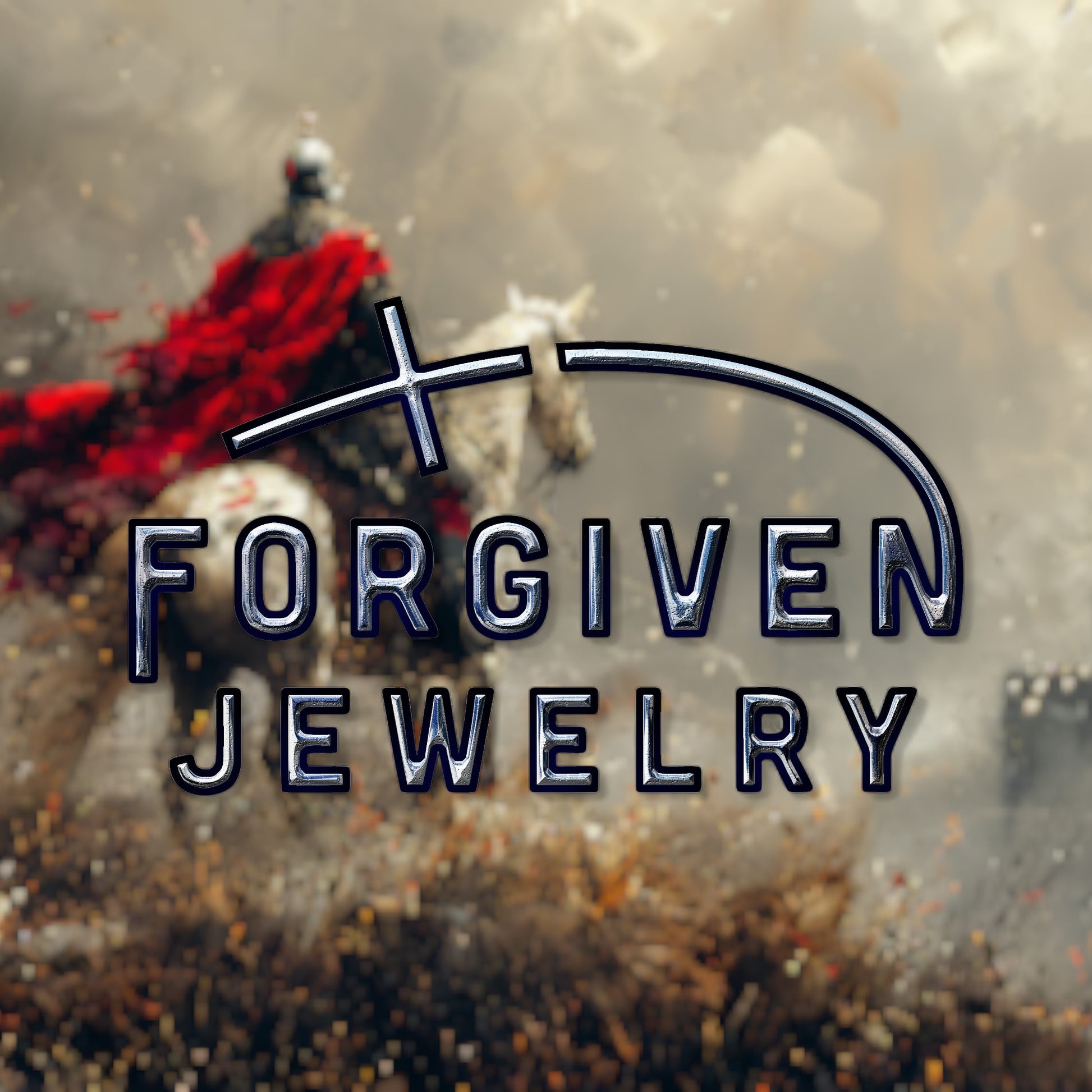 Shield with Cross Pendant Necklace Antique Silver Finish