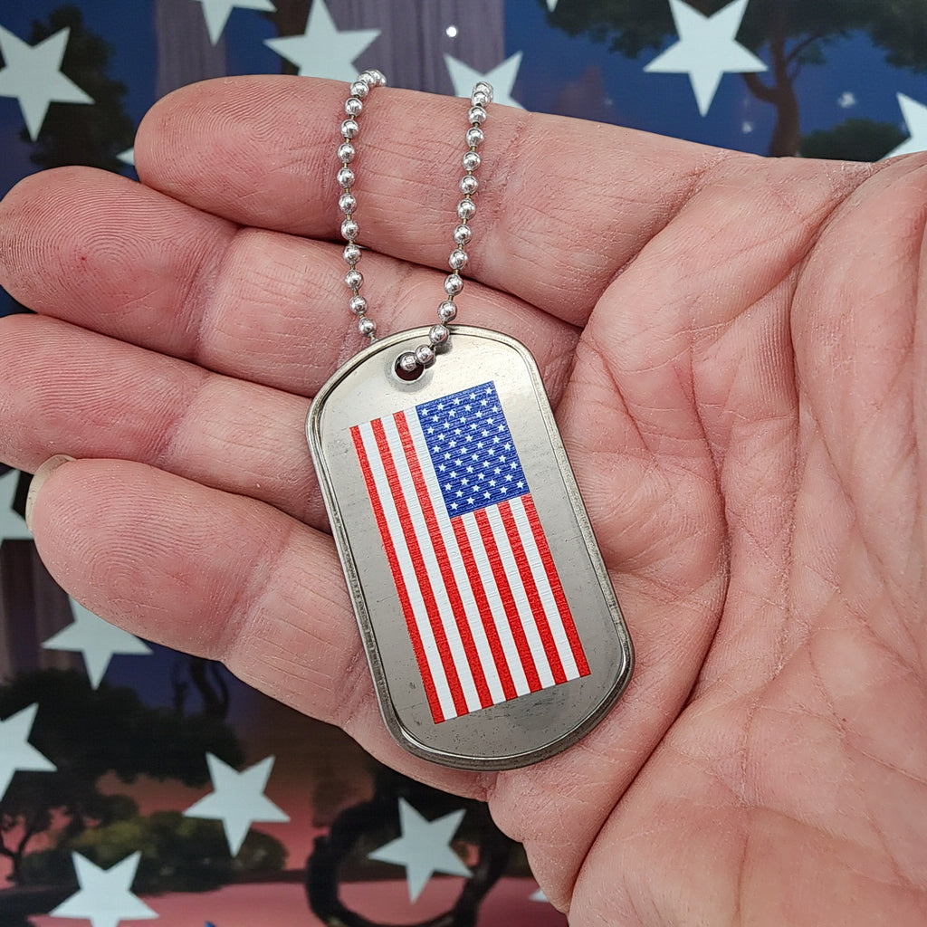 Dog Tag Necklace USA Flag Necklace America 250 Beautiful