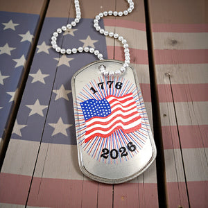 Dog Tag Necklace USA Flag Necklace America 250