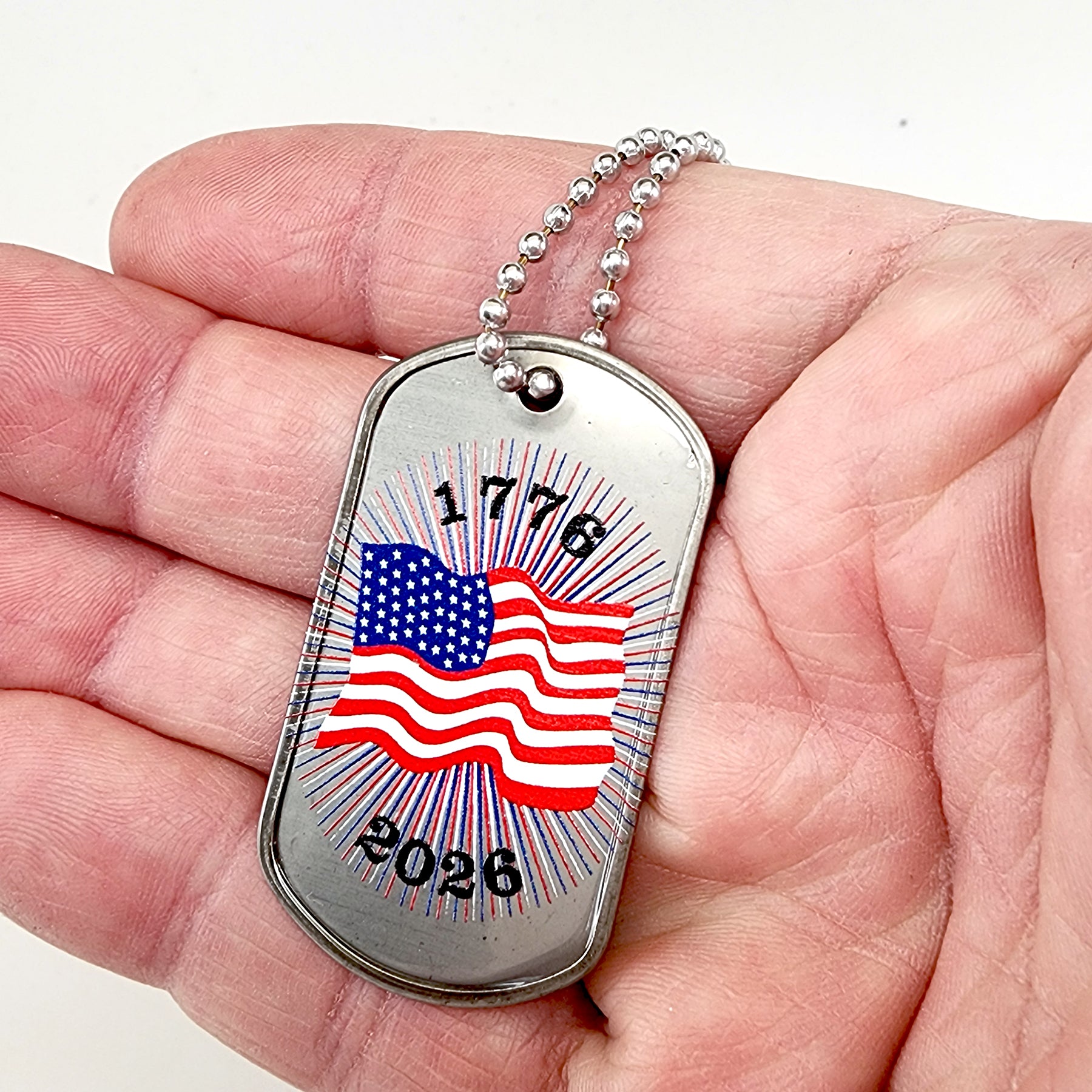 Dog Tag Necklace USA Flag Necklace America 250
