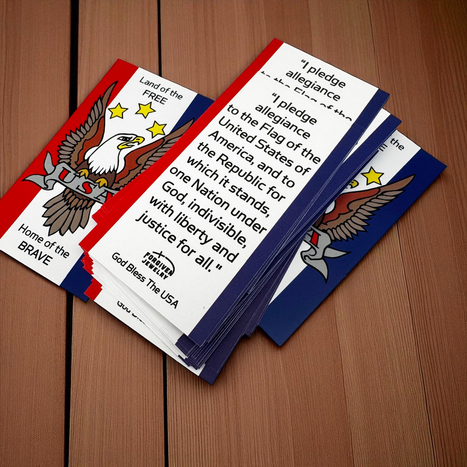 Land Of the Free Scripture Sharing Pledge of Allegiance To The Flag Inspirational Pocket Card