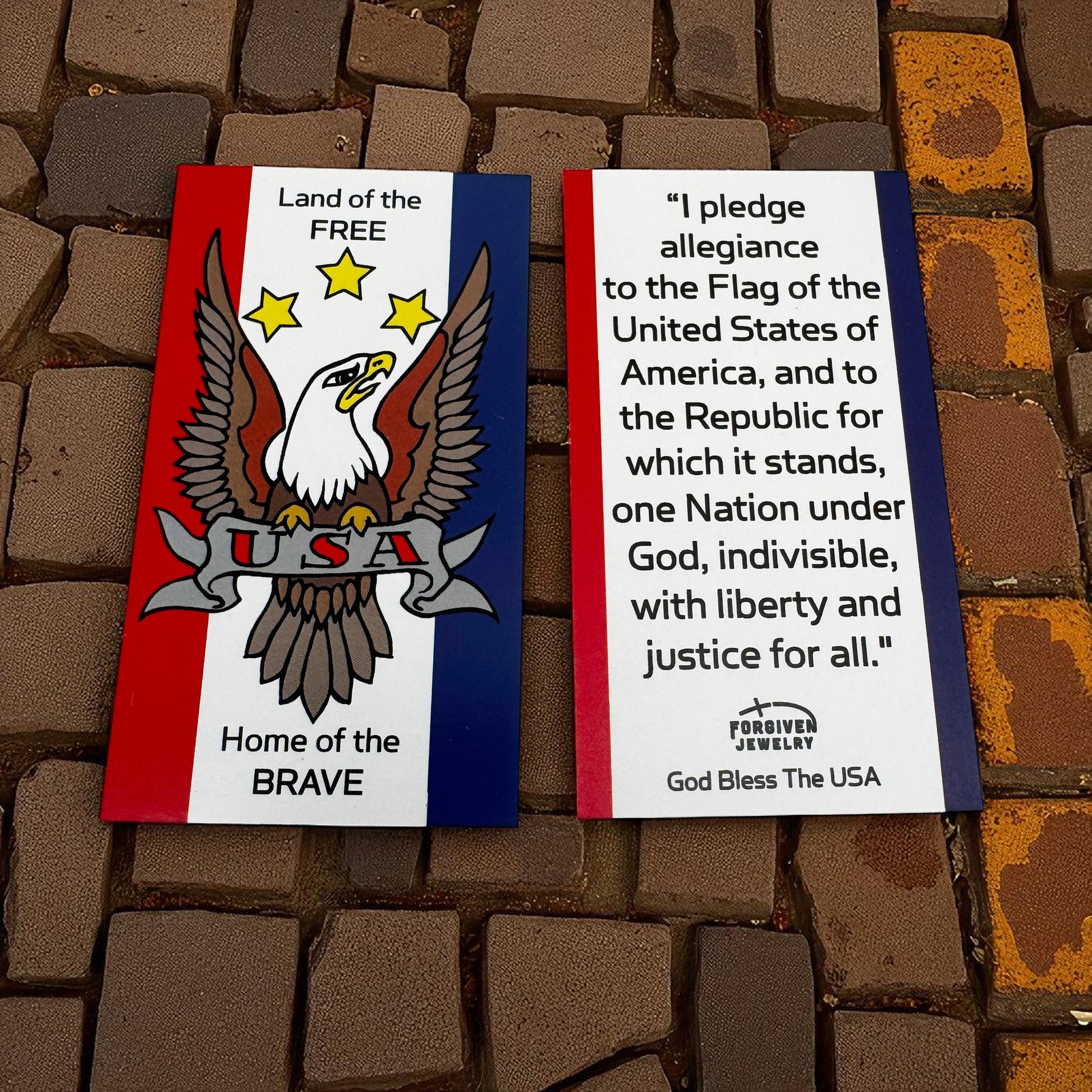Land Of the Free Scripture Sharing Pledge of Allegiance To The Flag Inspirational Pocket Card
