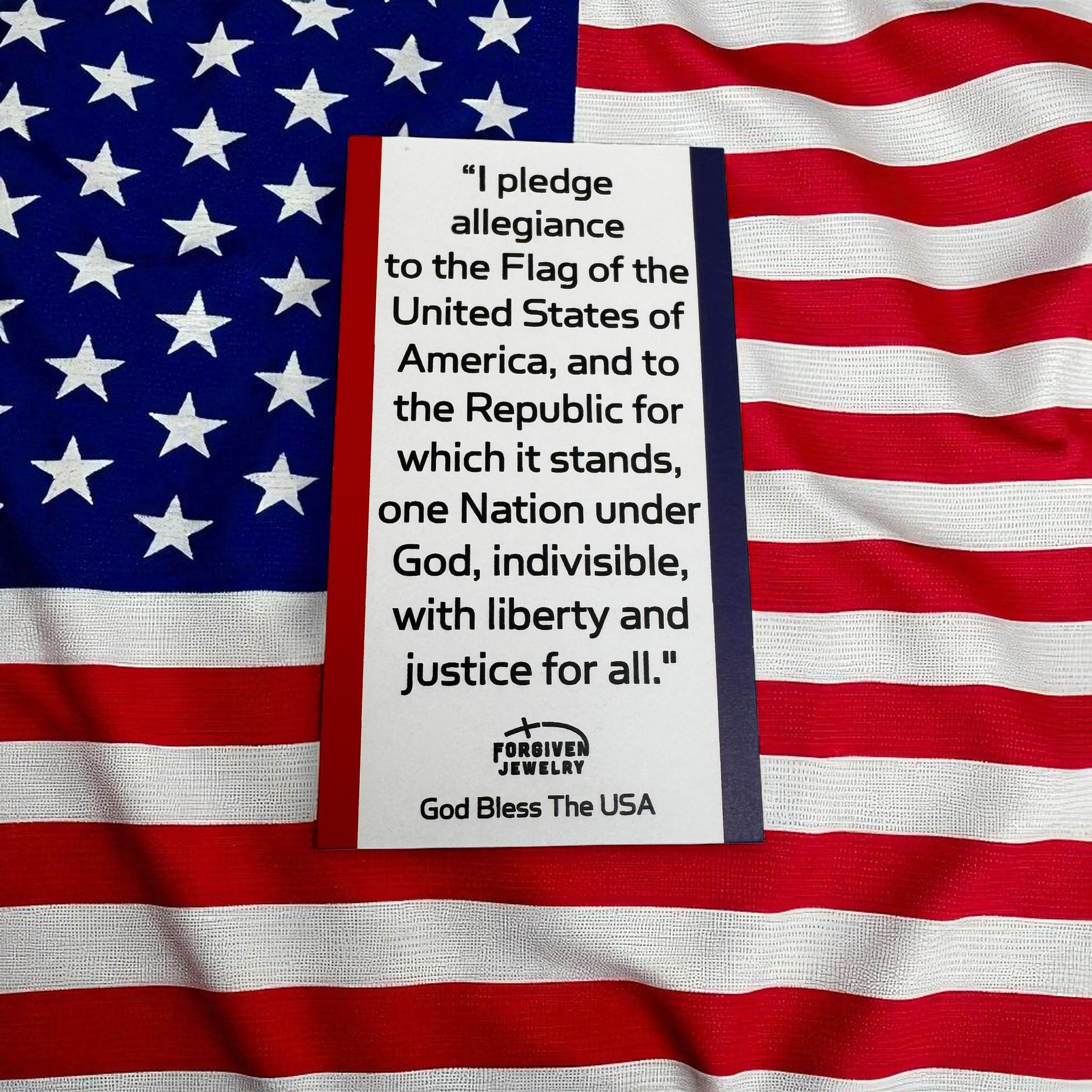 Land Of the Free Scripture Sharing Pledge of Allegiance To The Flag Inspirational Pocket Card