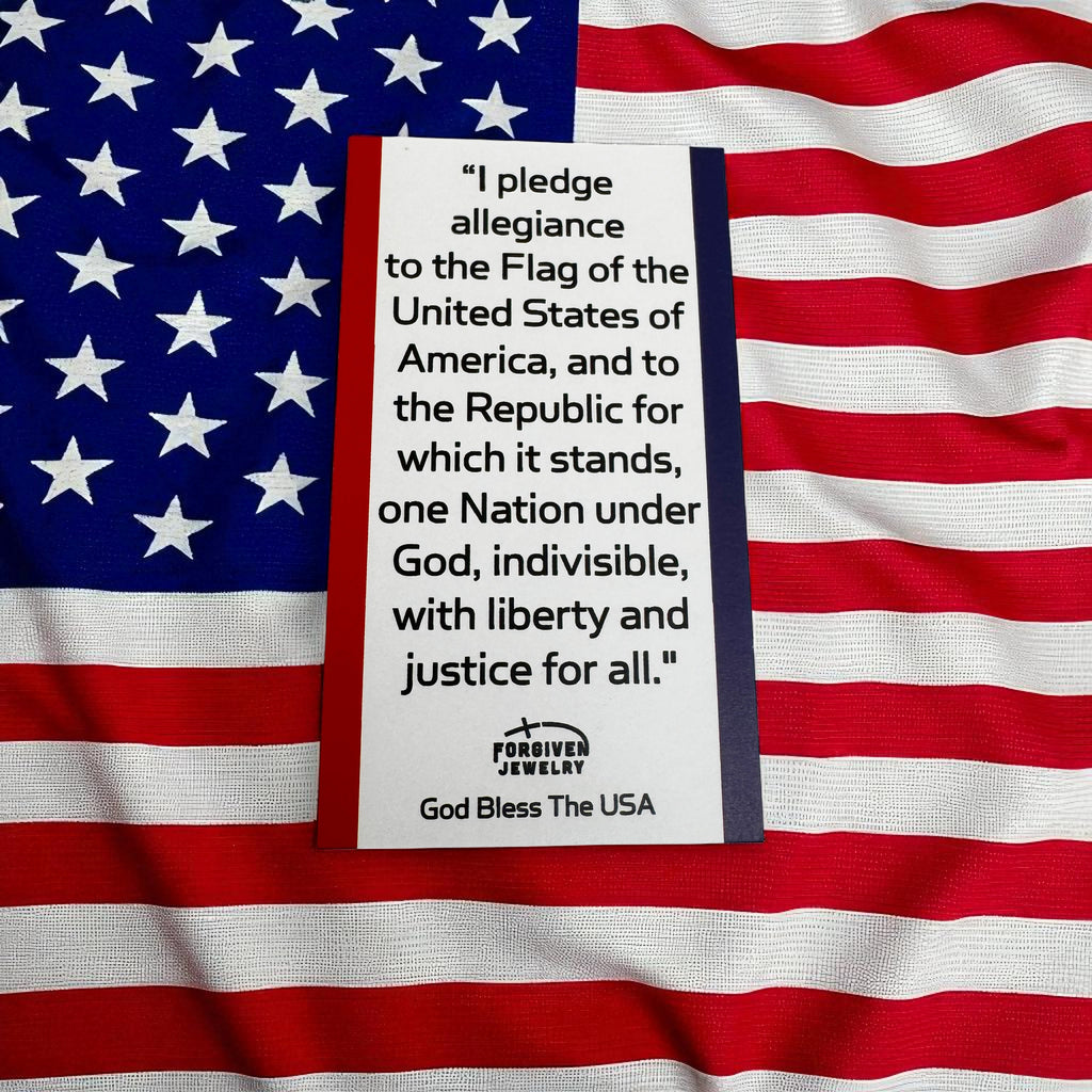 Land Of the Free Scripture Sharing Pledge of Allegiance To The Flag Inspirational Pocket Card