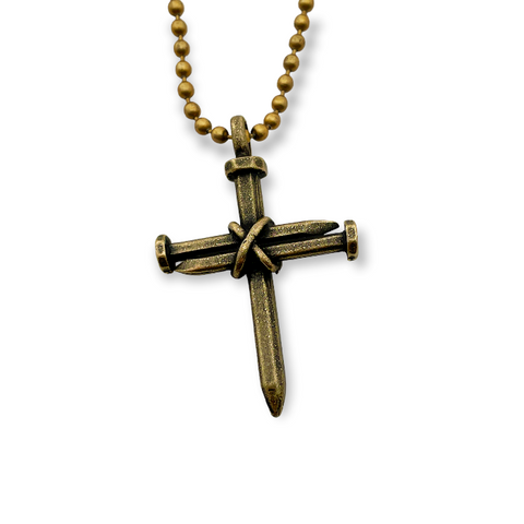 Nail Cross Brass Chain