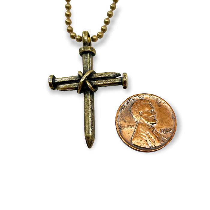 Nail Cross Brass Chain