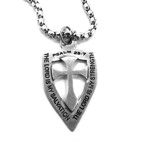 Shield Cross On Heavy Chain - Forgiven Jewelry