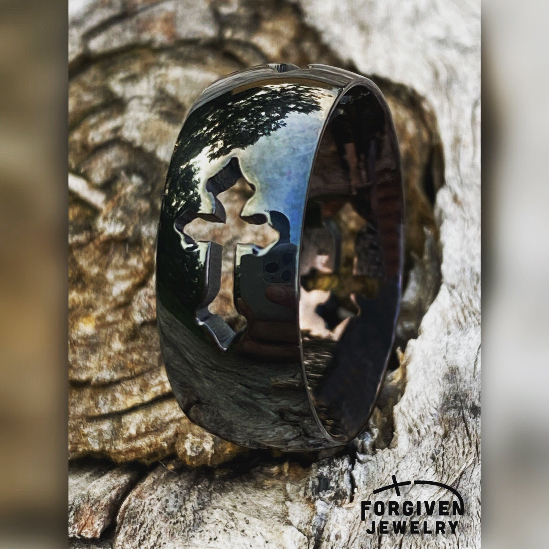 Black Cross Ring - Forgiven Jewelry
