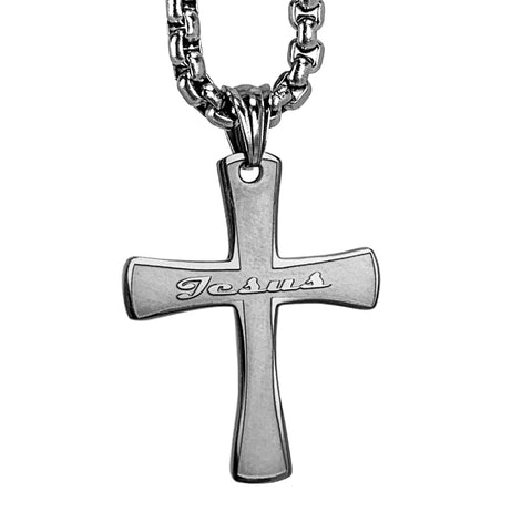 Cross Jesus Heavy Chain Necklace - Forgiven Jewelry