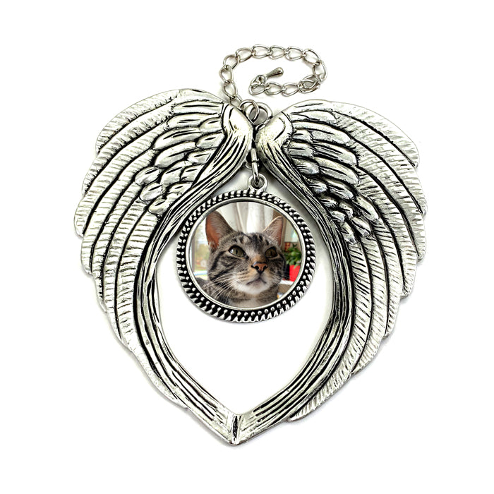 Angel Wings Round Photo Keepsake Ornament Gift - Forgiven Jewelry