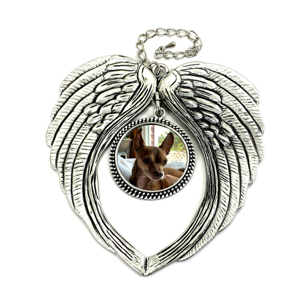Angel Wings Round Photo Keepsake Ornament Gift - Forgiven Jewelry