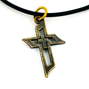 Cross Of Faith Necklace Antique Brass Finish - Forgiven Jewelry