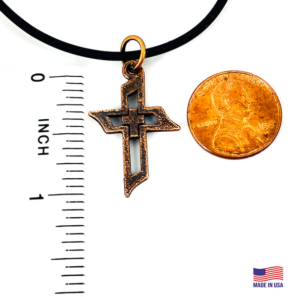Cross Of Faith Necklace Antique Copper Finish - Forgiven Jewelry