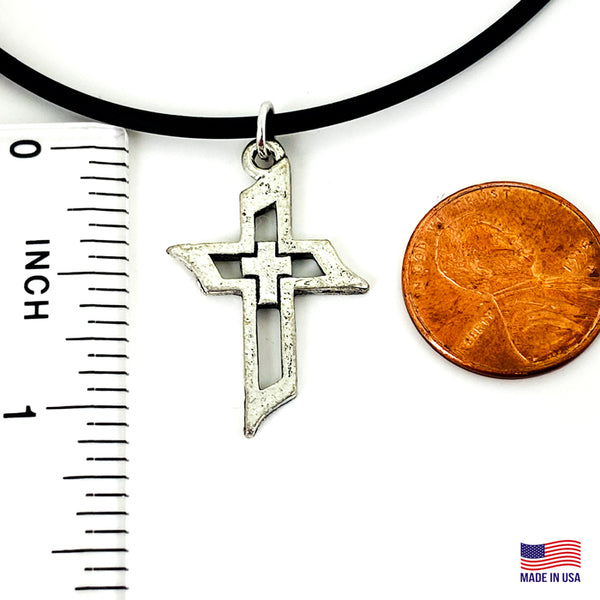 Cross Of Faith Necklace Antique Silver Finish - Forgiven Jewelry