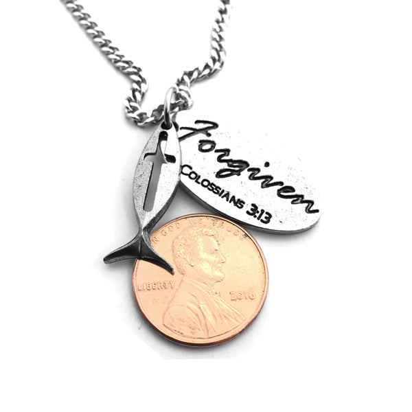 Fish Cross Forgiven Tag On Chain - Forgiven Jewelry