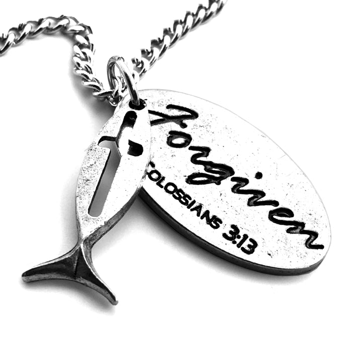 Fish Cross Forgiven Tag On Chain - Forgiven Jewelry