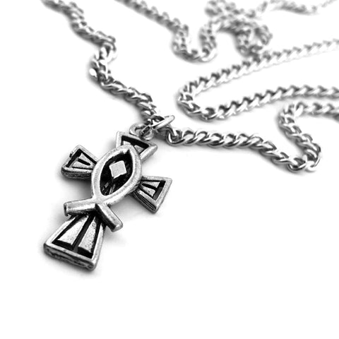 Cross With Fish On Chain - Forgiven Jewelry