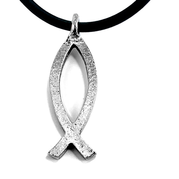 Ichthus Jesus Fish Silver Finish Necklace – Forgiven Jewelry