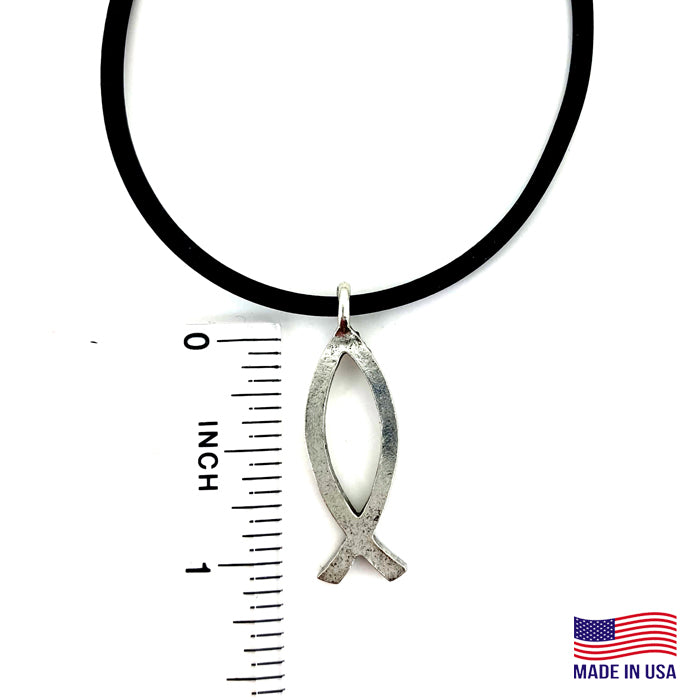 Ichthus Jesus Fish Silver Finish Necklace - Forgiven Jewelry