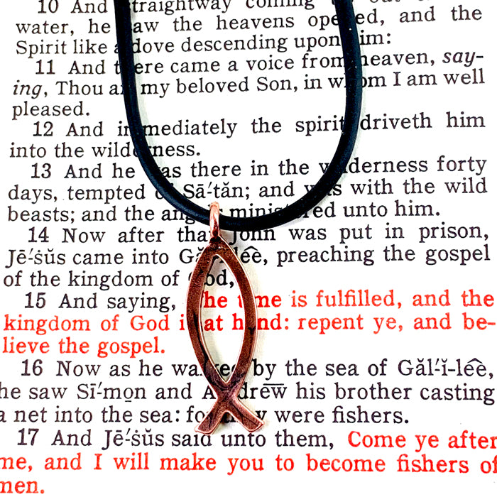 Ichthus Fish Copper Necklace - Forgiven Jewelry