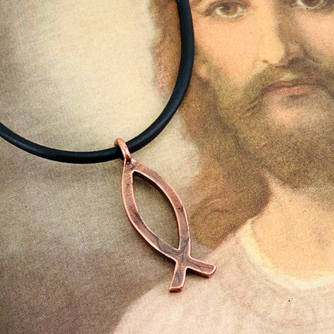 Ichthus Fish Copper Necklace - Forgiven Jewelry