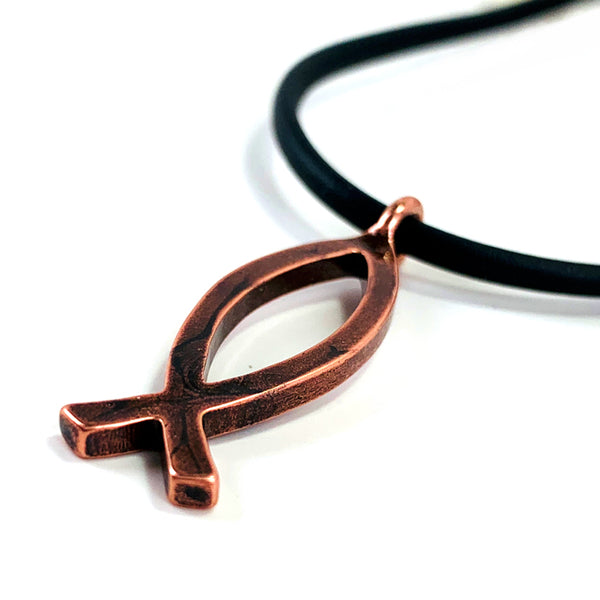 Ichthus Fish Copper Necklace - Forgiven Jewelry