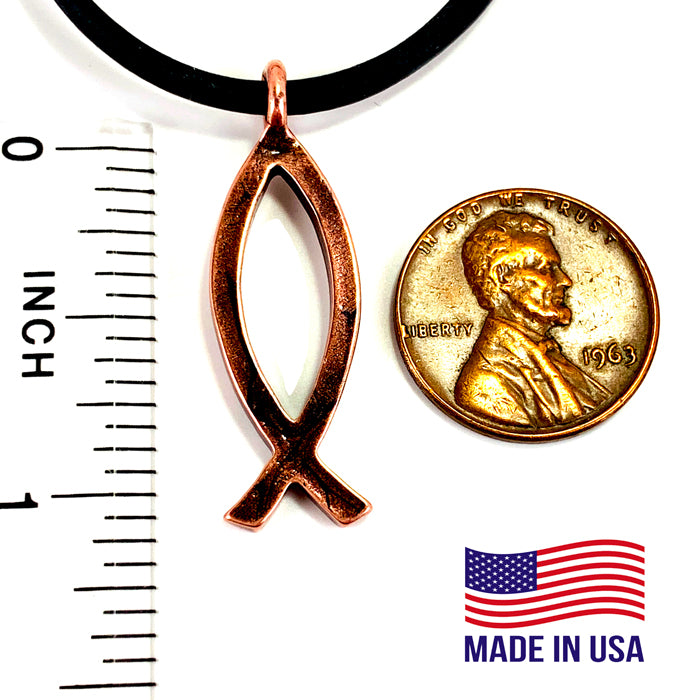 Ichthus Fish Copper Necklace - Forgiven Jewelry