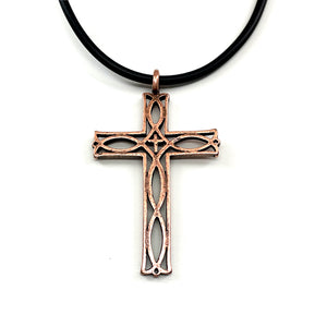Cross Ichthus Fish Antique Copper Necklace - Forgiven Jewelry