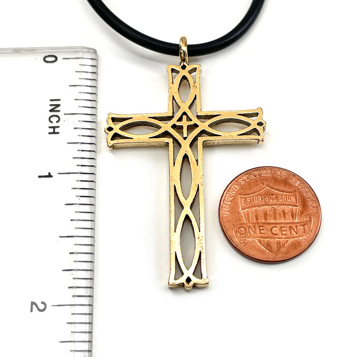Cross Ichthus Fish Gold Necklace - Forgiven Jewelry