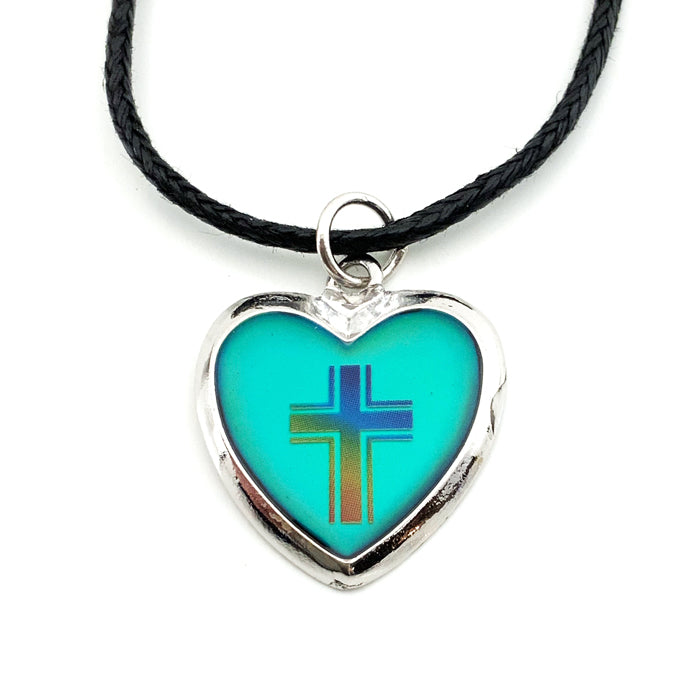 Mood Heart Cross Necklace - Forgiven Jewelry