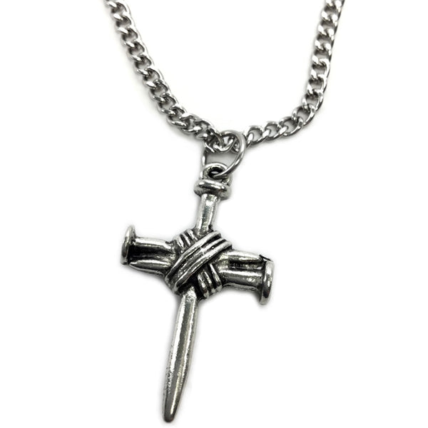 Wire Wrapped Nail Cross On Chain - Forgiven Jewelry